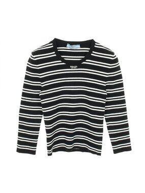 Prada Knit Logo Embroidery Cotton